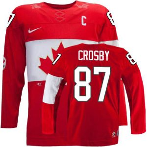 Olympic Hockey Team Canada #87 Sidney Crosby Authentic Rot Auswärts 2014 C Patch